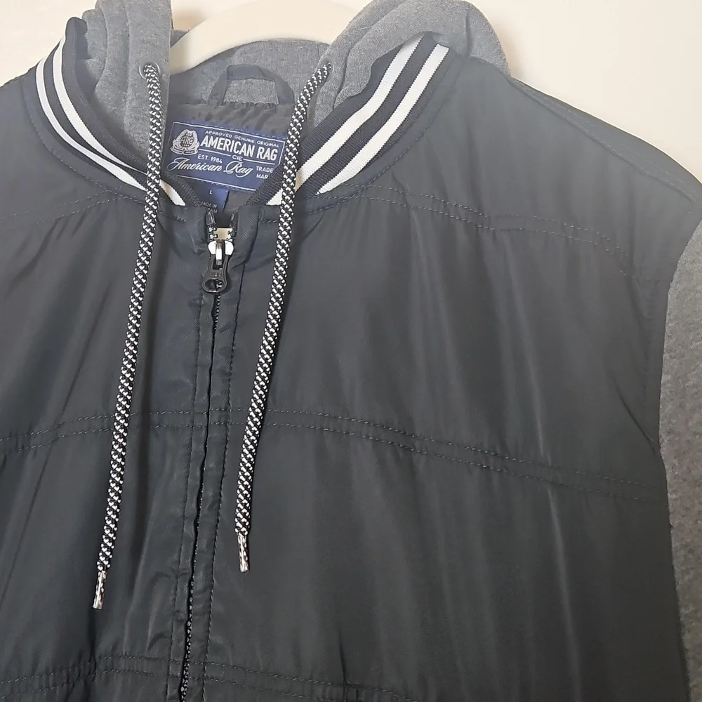 American Rag Black and Gray Bomber Jacket